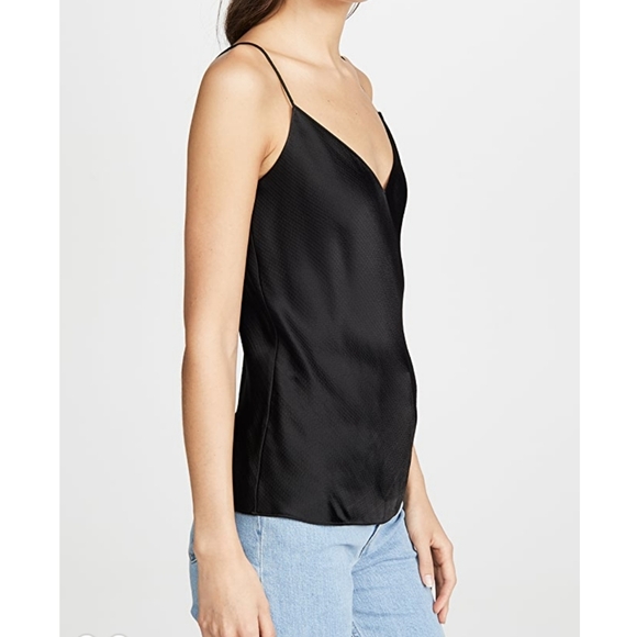 Theory Top Camisole V-Neck Sleeveless Silky Textured Lightweight Black L NWT - Picture 5 of 15